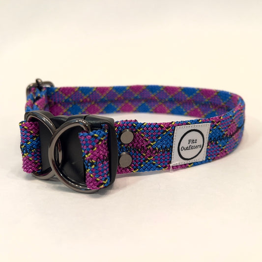 Checkered Blue and Purple Collar